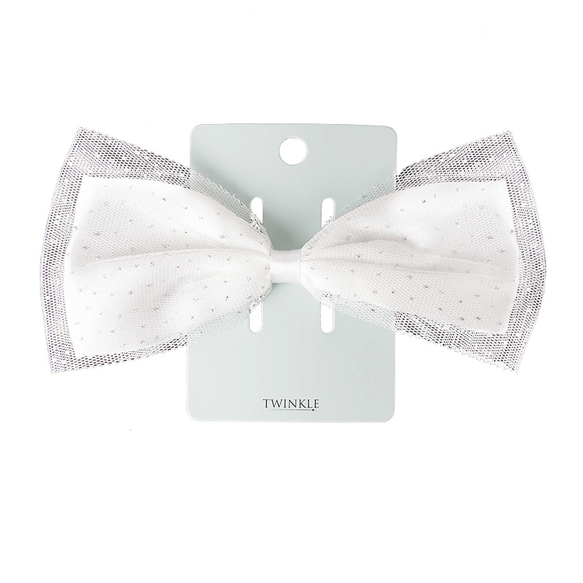 Изображение товара Заколка для волос TWINKLE BACK TO SCHOOL бело-серый бант для детей