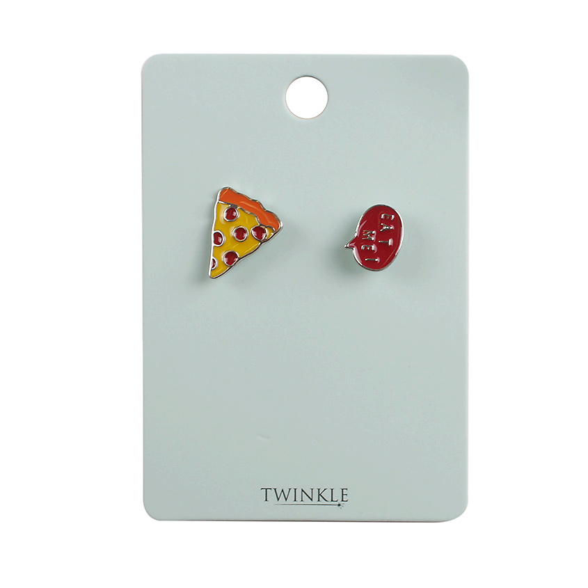 Изображение товара TWINKLE набор брошей pizza и eat me 2 шт женский стильный аксессуар