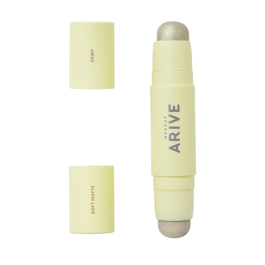 Изображение товара ARIVE MAKEUP Двойной стик-хайлайтер Duo Highlighter Stick Soft Matte & Dewy, 05 Platinum - оливково-золотистый, 10 г