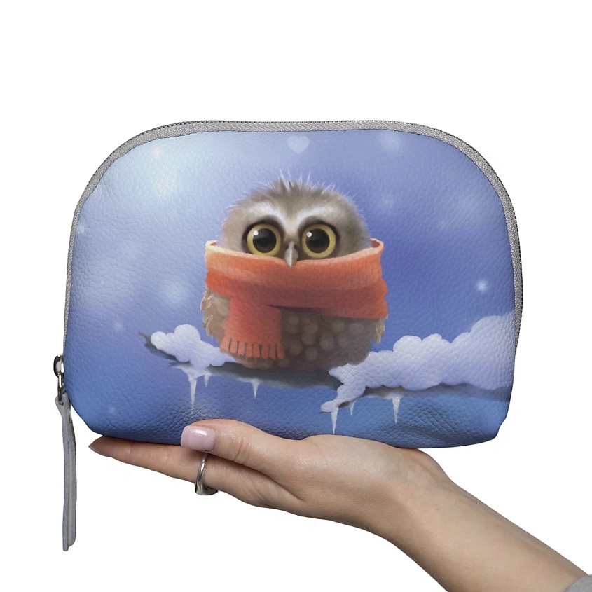 Изображение товара МАХАОН Косметичка женская большая кожаная, синий, красный