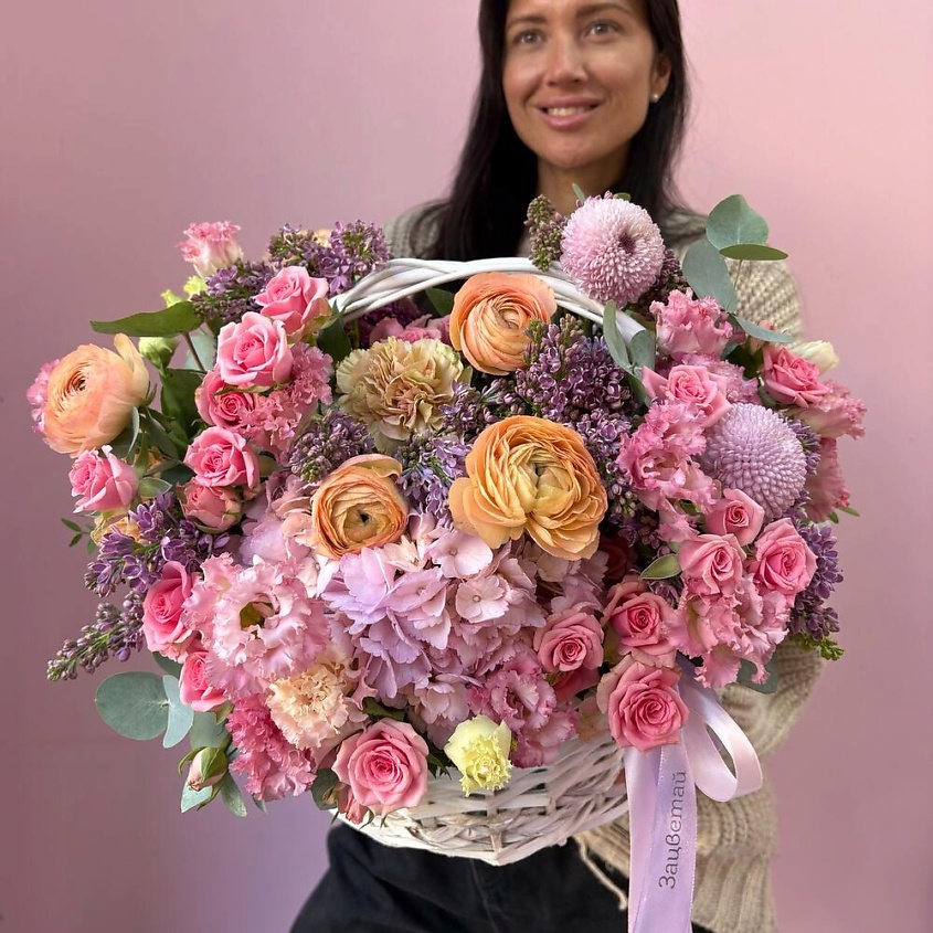 Изображение товара ЗАЦВЕТАЙ. ЦВЕТОЧНЫЙ БУТИК Премиум корзина с цветами «Манговое наслаждение», 1 шт.