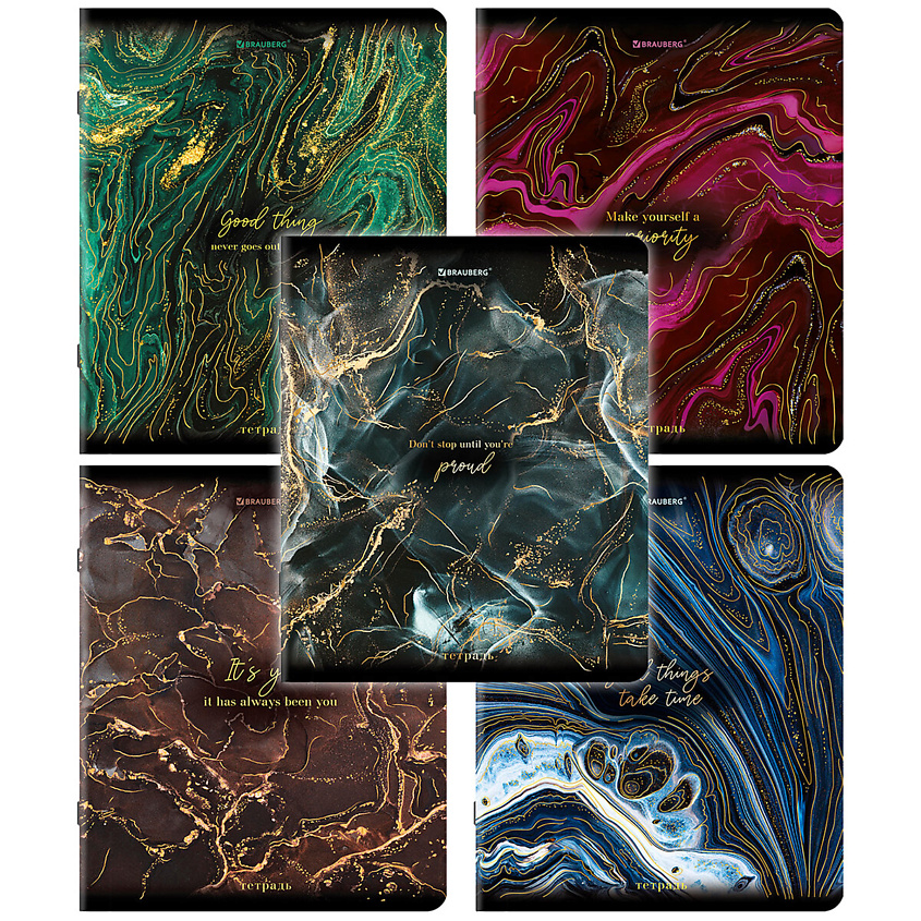 Изображение товара BRAUBERG Тетради Дэк А5 Marble, Комбинированный