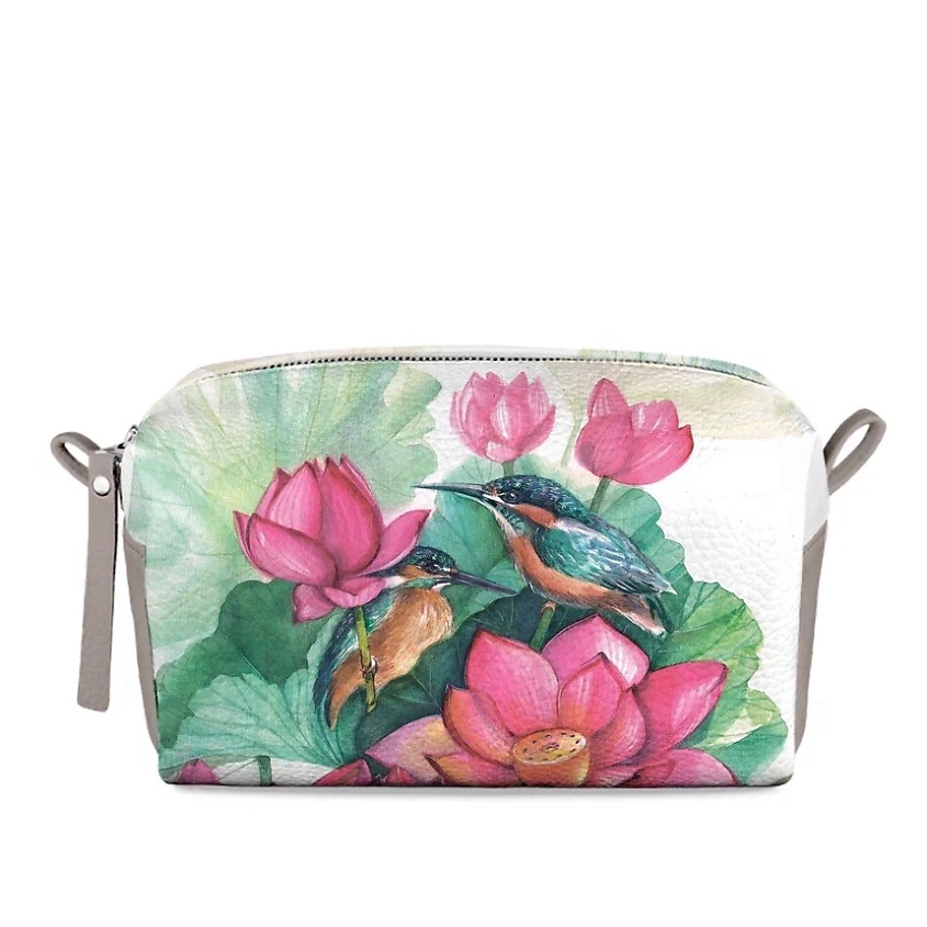 Изображение товара Косметичка женская большая из натуральной кожи с уникальным принтом