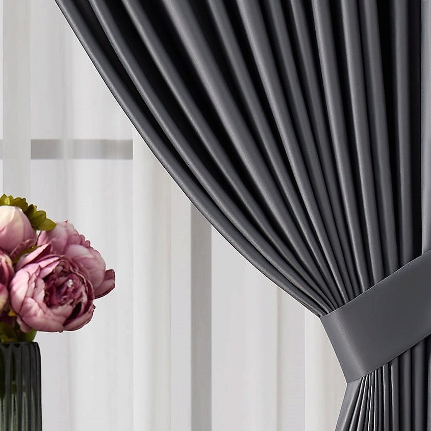 Изображение товара Портьера с подхватом Astra темно-серого цвета от ARYA HOME COLLECTION