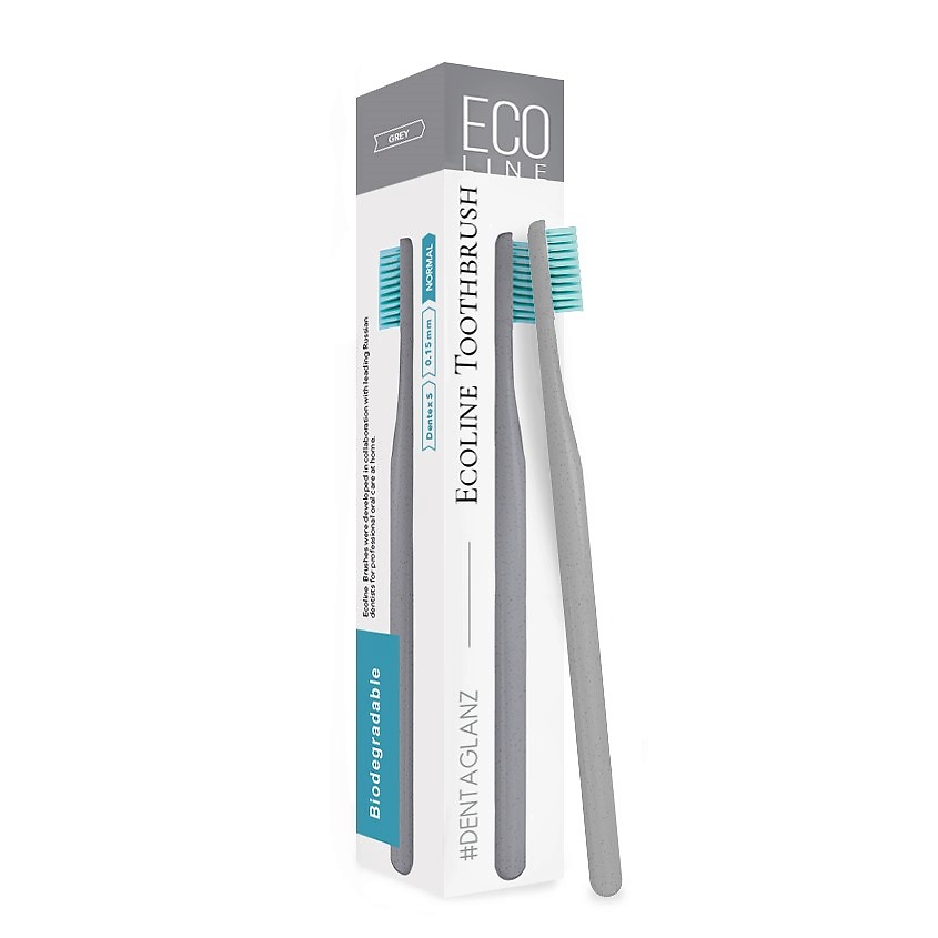Изображение товара #DENTAGLANZ Зубная щетка Ecoline Toothbrush Grey, 1 шт.