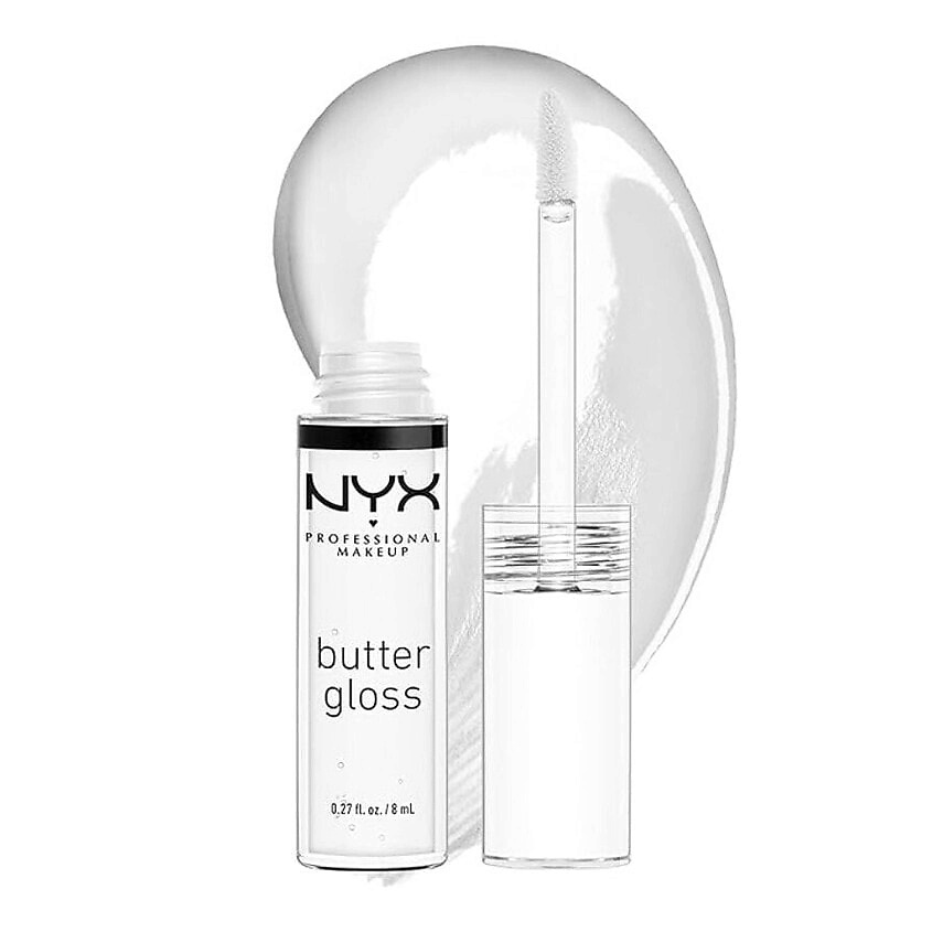 Изображение товара Блеск для губ NYX Butter Gloss 54 Sugar Glass увлажнение глянец яркий оттенок