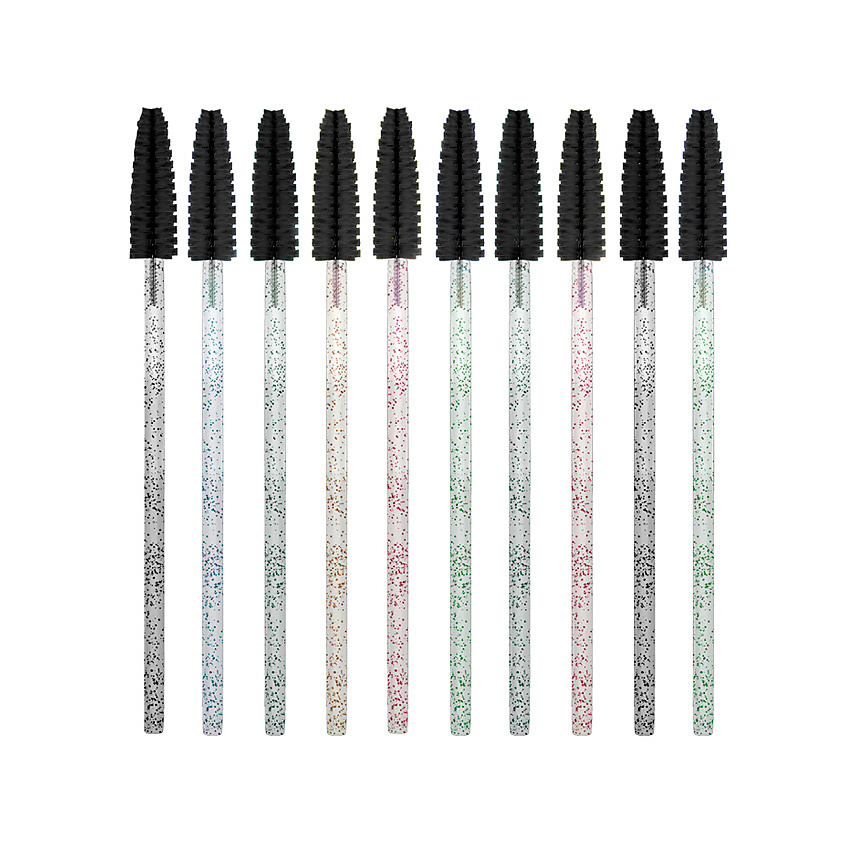 Изображение товара SEXY LASH'N'BROW Щеточки для ресниц и бровей одноразовые черные c глиттером, 10 шт.