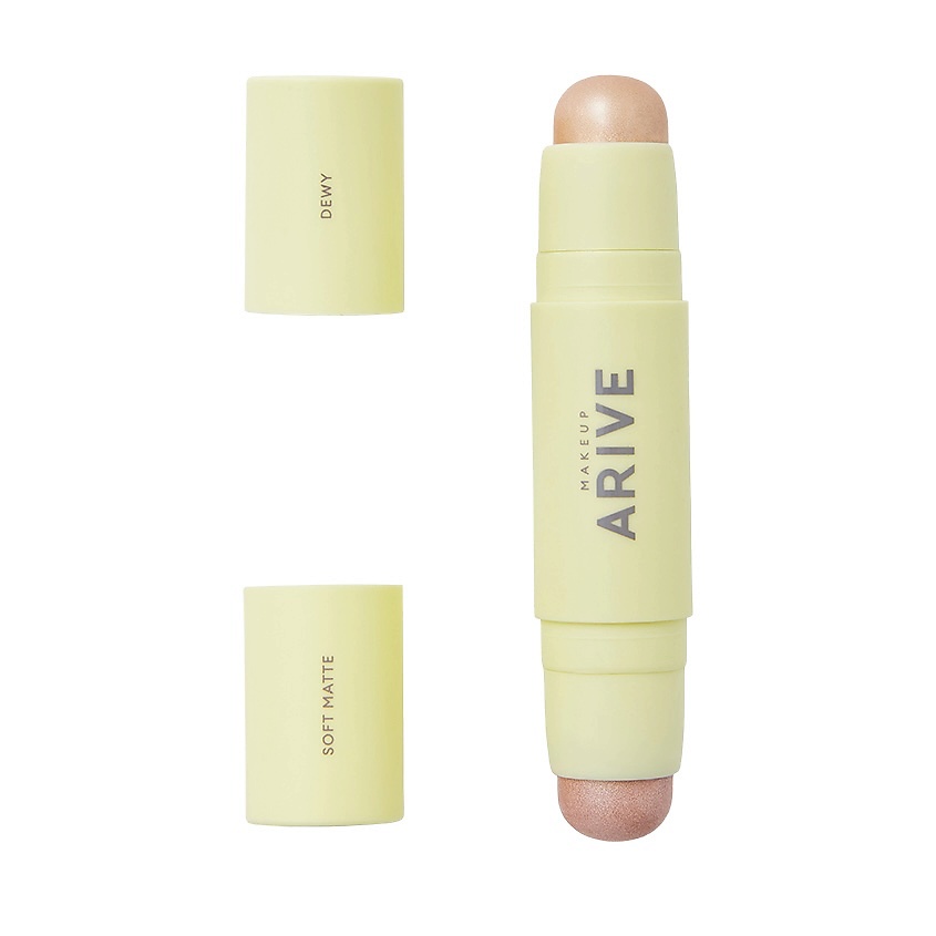 Изображение товара ARIVE MAKEUP Двойной стик-хайлайтер Duo Highlighter Stick Soft Matte & Dewy, 02 Beige - бежевый, 10 г