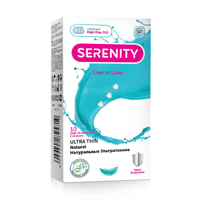Изображение товара SERENITY Презервативы из натурального латекса ULTRA THIN (Натуральные Ультратонкие), 10 шт.