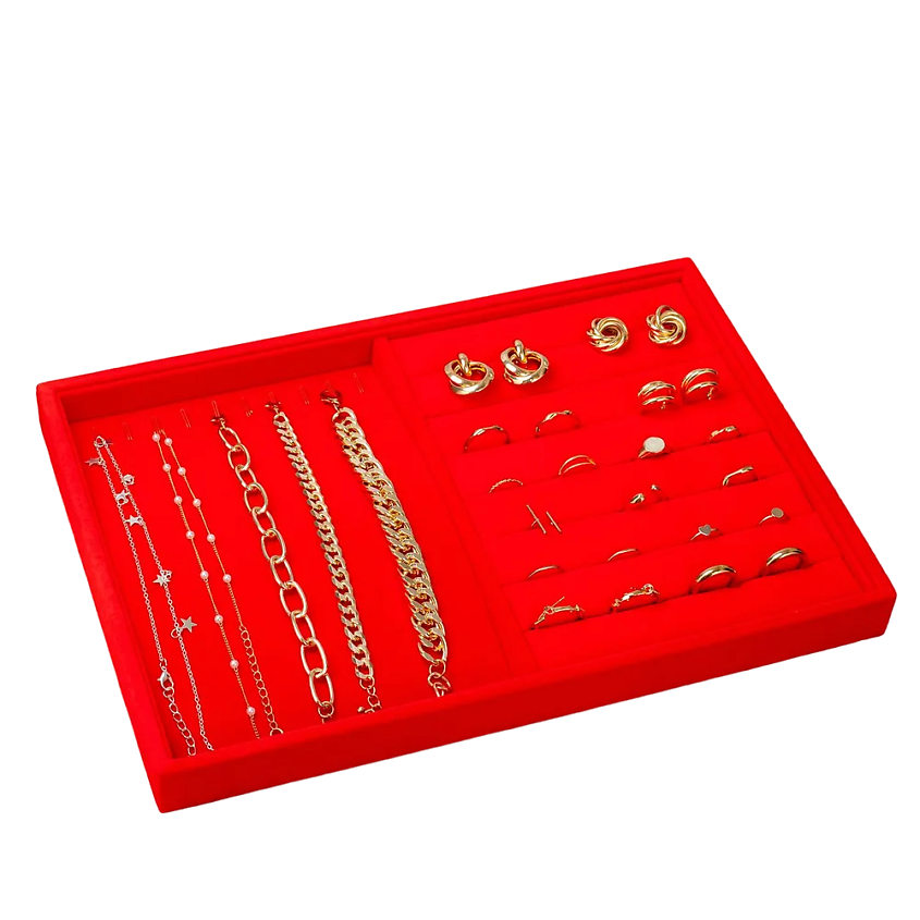 Изображение товара CLOX Шкатулка для хранения украшений открытая, Красный