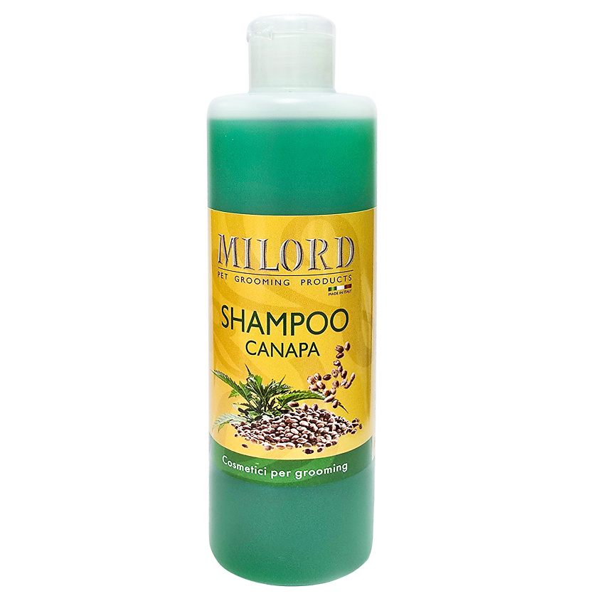 Изображение товара MILORD Шампунь питательный Канапа с маслом семян конопли для собак и кошек, щенков и котят, 300 мл