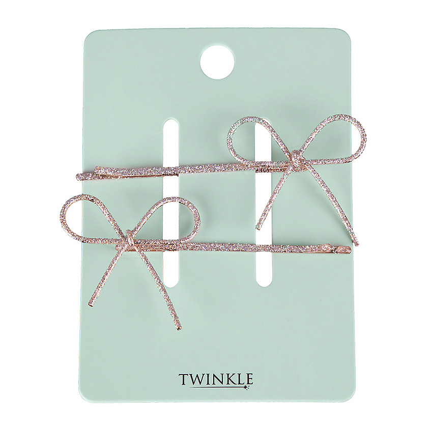 Изображение товара Набор заколок TWINKLE Bow Rose Gold для женщин 1 шт стильный аксессуар
