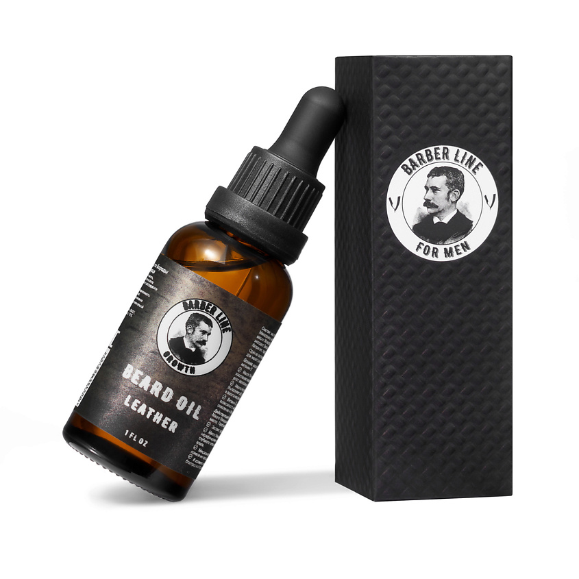 Изображение товара Масло для бороды Leather BARBER LINE FOR MEN 30 мл уход и укрепление