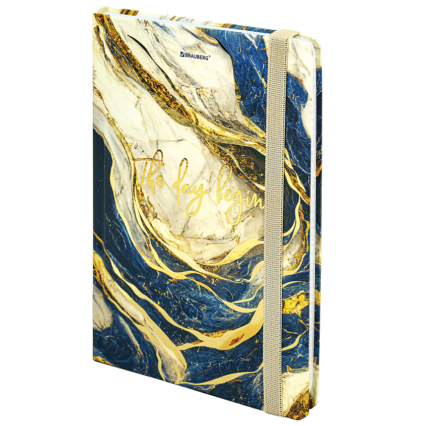 Изображение товара BRAUBERG Блокнот с резинкой А5 Marble, Комбинированный