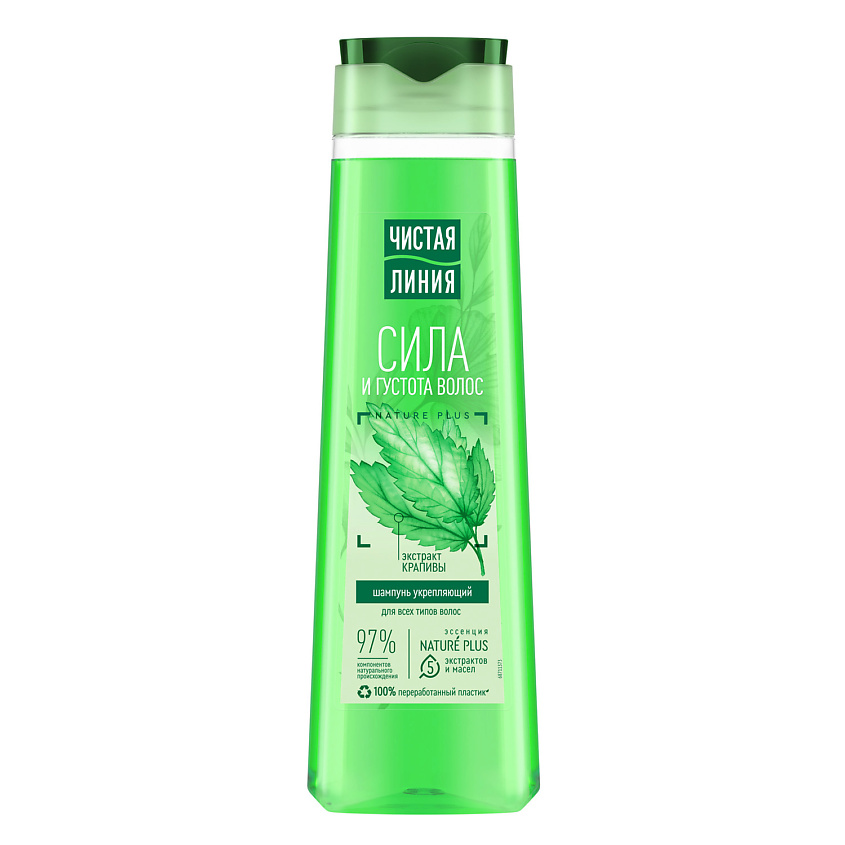Изображение товара Укрепляющий шампунь с крапивой для всех типов волос 400 мл ЧИСТАЯ ЛИНИЯ