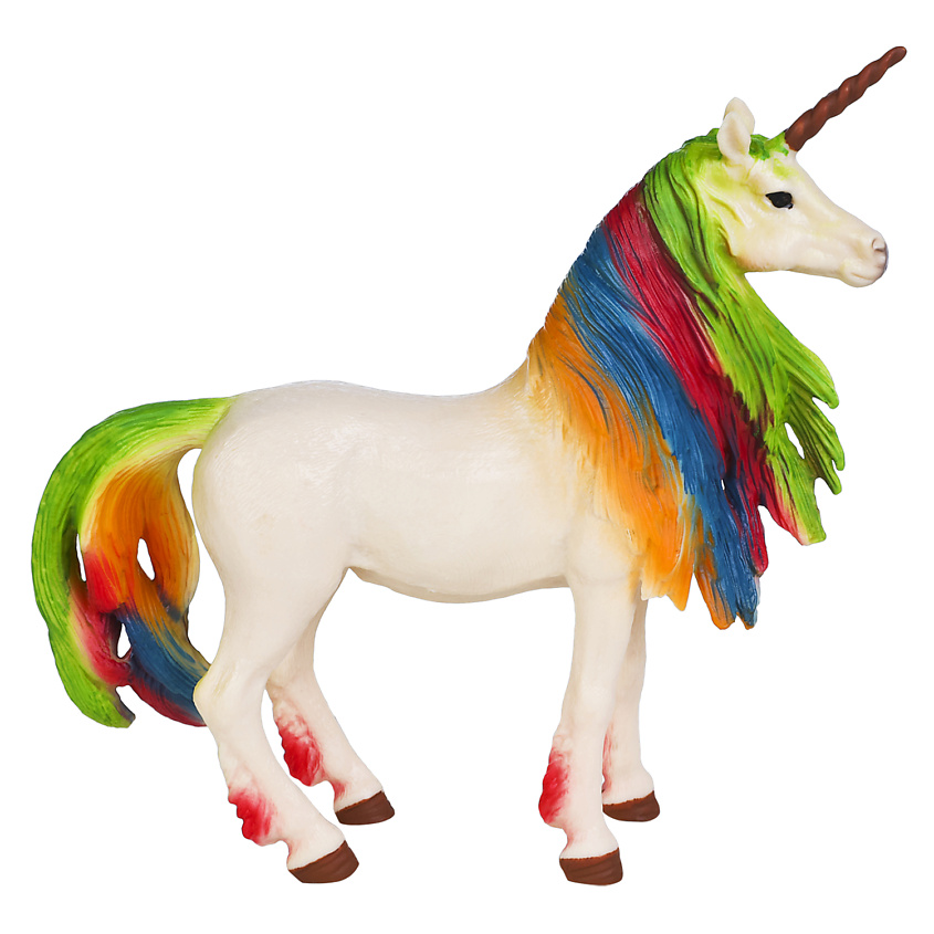 Изображение товара Масаи Мара белый единорог с радужной гривой детская игрушка 14,5х13 см