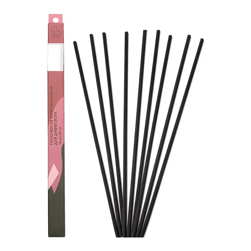 Изображение товара ARIDA HOME Набор фибровых палочек для аромадиффузора, черный, 20 см., 10 шт