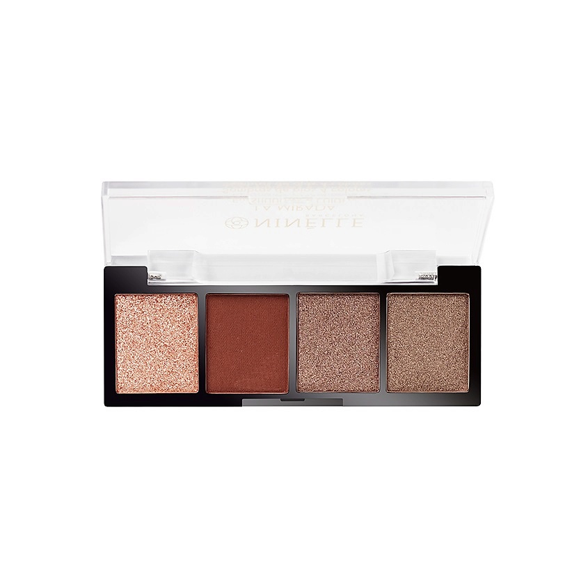 Изображение товара NINELLE Тени для век 4 оттенка LA MIRADA, № 504 холодный коричневый, 3,2 г