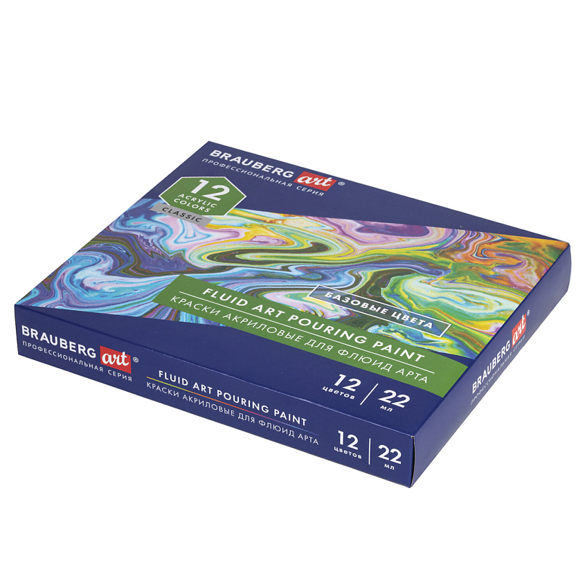 Изображение товара BRAUBERG Краски акриловые для техники Флюид Арт, ART CLASSIC, Комбинированный