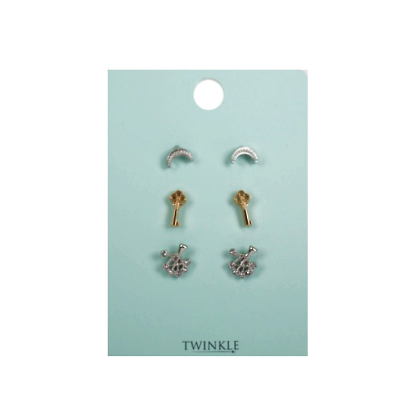 Изображение товара TWINKLE Серьги набор 3 пары Tree, 3 пары