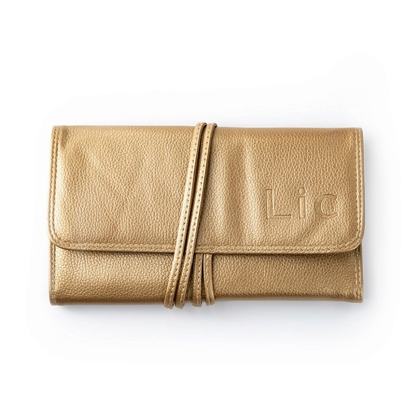 Изображение товара Золотой компактный чехол для 10 кистей LIC дорожный и домашний использов