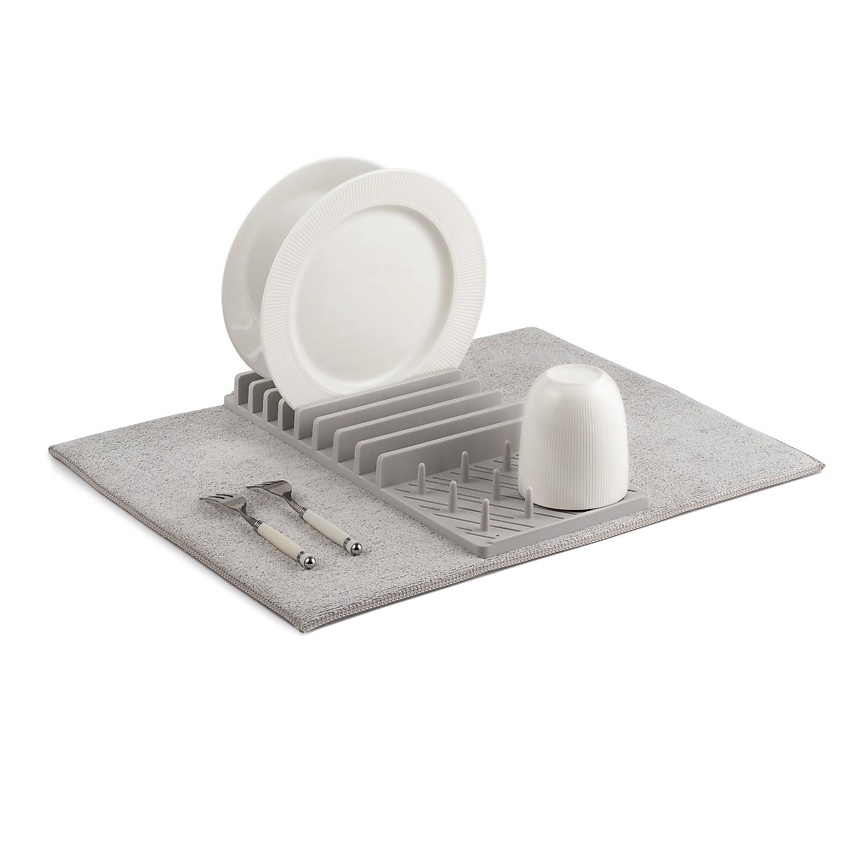 Изображение товара SHINY KITCHEN Коврик для сушки посуды микрофибра, коврик + подставка