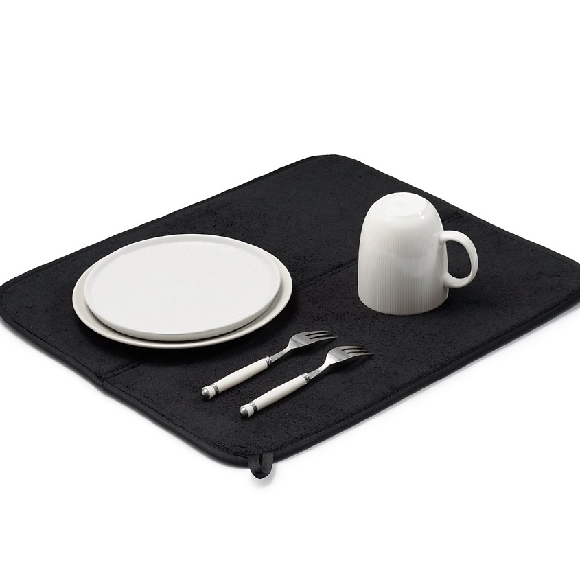 Изображение товара SHINY KITCHEN Коврик для сушки посуды, черный