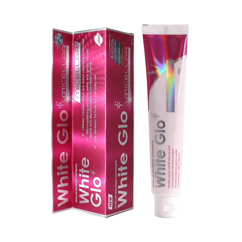 Изображение товара WHITE GLO Зубная паста мицеллярная, отбеливающая, 100 г