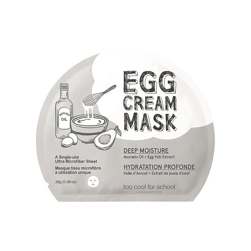Изображение товара Маска для лица TOO COOL FOR SCHOOL Egg глубокое увлажнение 28 г