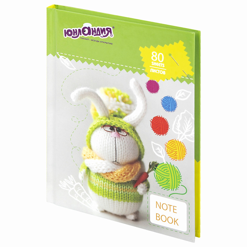 Изображение товара Блокнот ЮНЛАНДИЯ А6 Умный Кролик с твердой обложкой