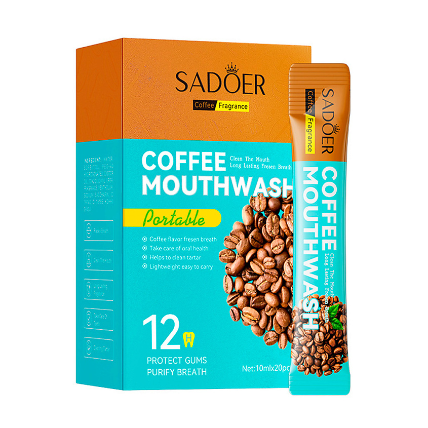 Изображение товара SADOER Освежающий ополаскиватель для полости рта со вкусом кофе, 1 шт.