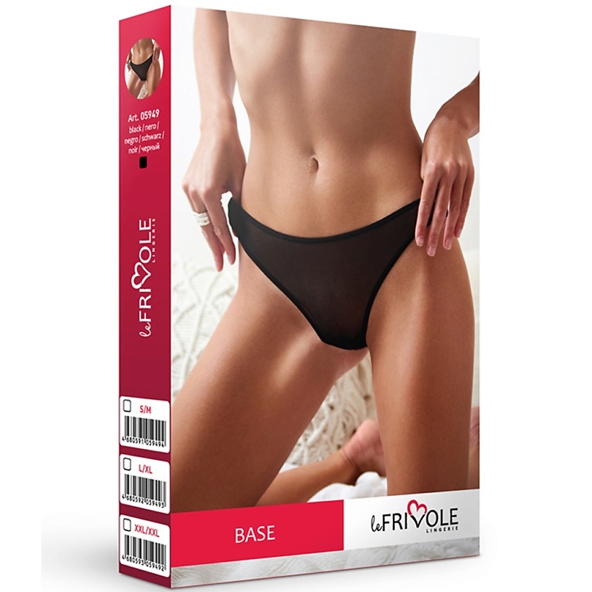 Изображение товара LE FRIVOLE Базовые трусики бразилиано из сетки Base, цвет: Черный; размер: L-XL