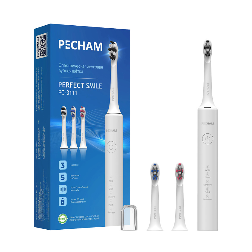 Изображение товара PECHAM Электрическая зубная щетка Perfect Smile White, Белый