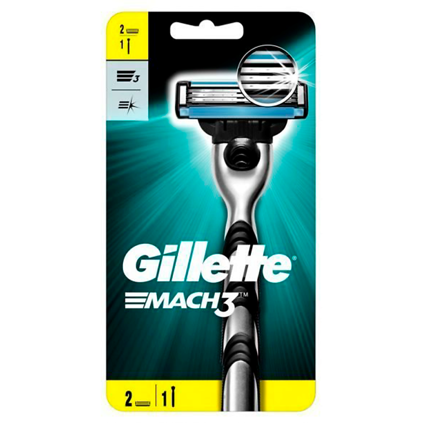 Изображение товара GILLETTE MACH 3 (станок+2 кассеты), Черный