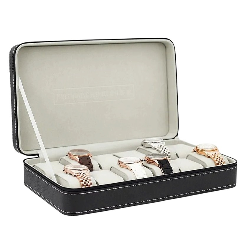 Изображение товара CLOX Шкатулка для хранения 12 часов, с замком, W134, Черный