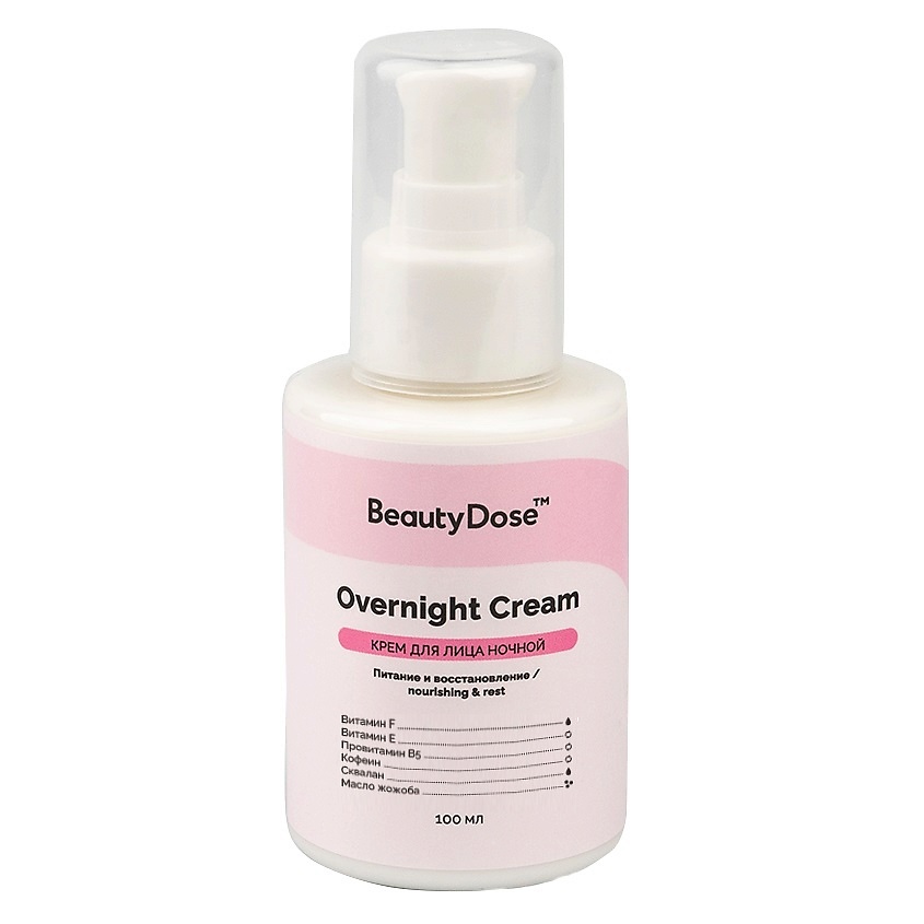 Изображение товара BEAUTYDOSE Крем для лица с пантенолом и витамином Е Night Anti-Age Effect, 100 мл