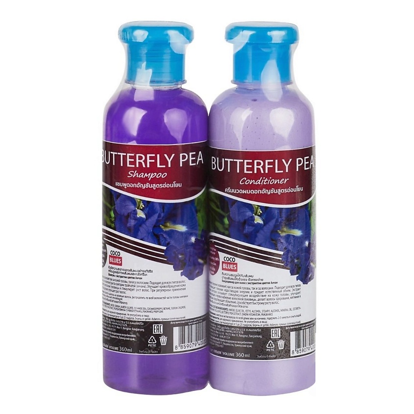 Изображение товара BANNA Набор тайский шампунь и кондиционер для волос с экстрактом синего чая Анчан, Сет 360 мл + 360 мл