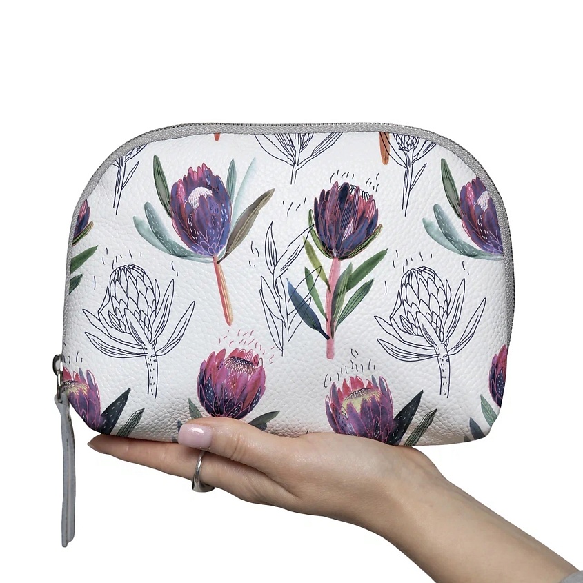 Изображение товара Женская кожаная косметичка МАХАОН белая вместительная стильная