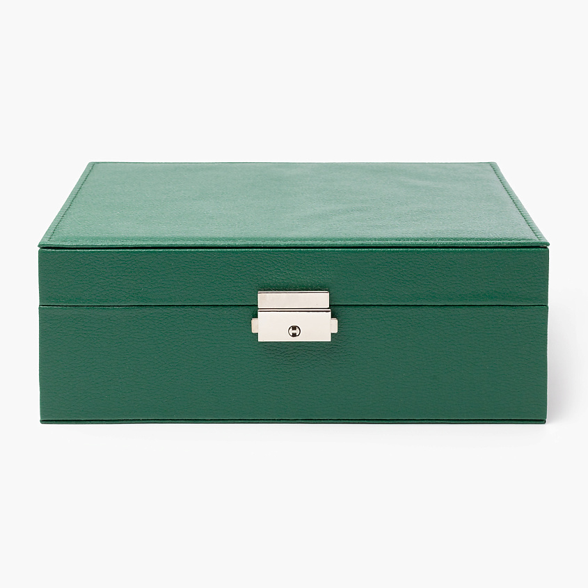 Изображение товара CLOX Шкатулка для украшений, зеленый велюр, 2 уровня, JH9304-GN, Зеленый