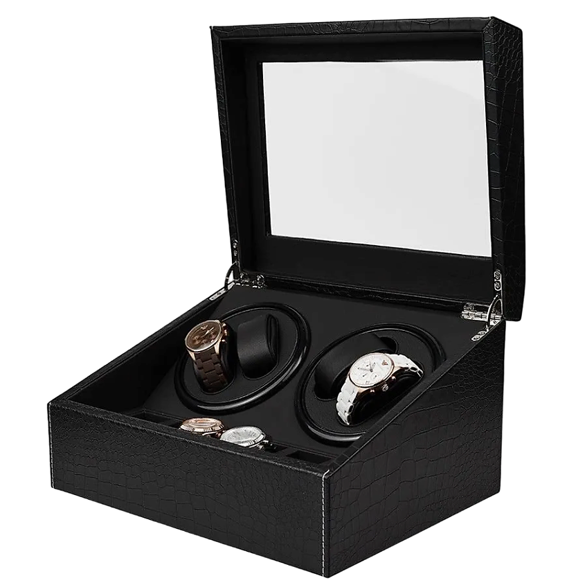 Изображение товара CLOX Шкатулка для автоподзавода 4 и хранения 6 часов, W103E, Черный