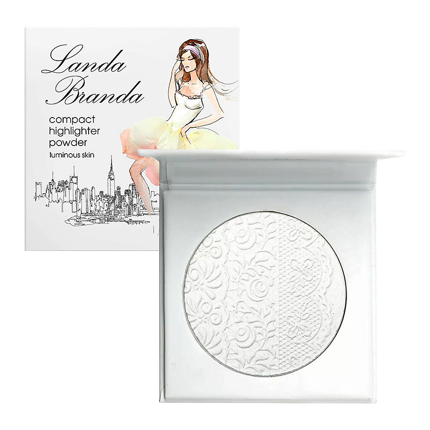 Изображение товара LANDA BRANDA Компактная пудра-хайлайтер Сияющая кожа, № 51 snow white 10 гр