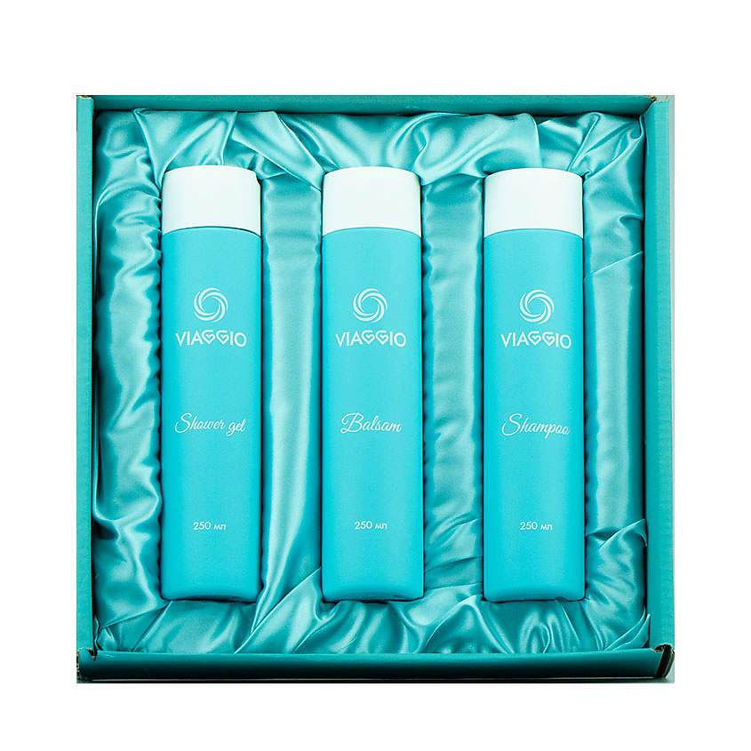Изображение товара VIAGGIO Праздничный набор ITALIAN MAGIC TRIO BY VIAGGIO: шампунь , бальзам премиум, гель для душа, 250 мл+250 мл+ 250мл