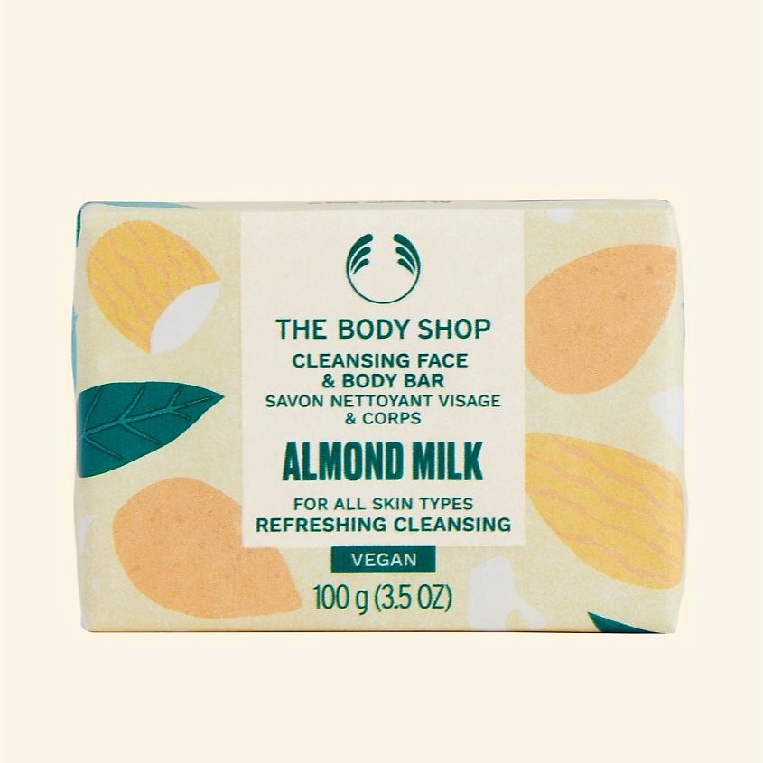 Изображение товара THE BODY SHOP Деликатное мыло Almond Milk для сухой кожи лица и тела с миндальным молочком, 100 г