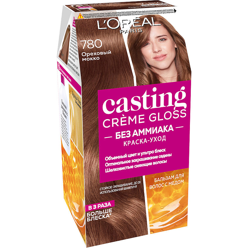 Изображение товара L'ORÉAL PARIS Casting Creme Gloss № 780 Ореховый мокко стойкая краска для волос без аммиака 180 мл