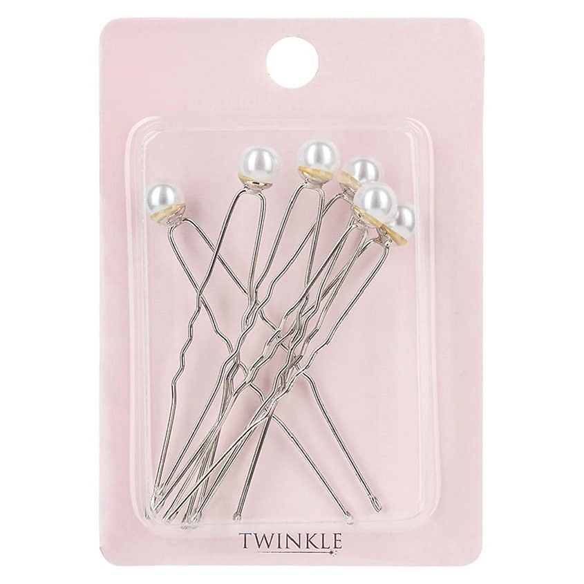 Изображение товара TWINKLE Шпильки для волос SILVER AND PEARL, 6 шт.