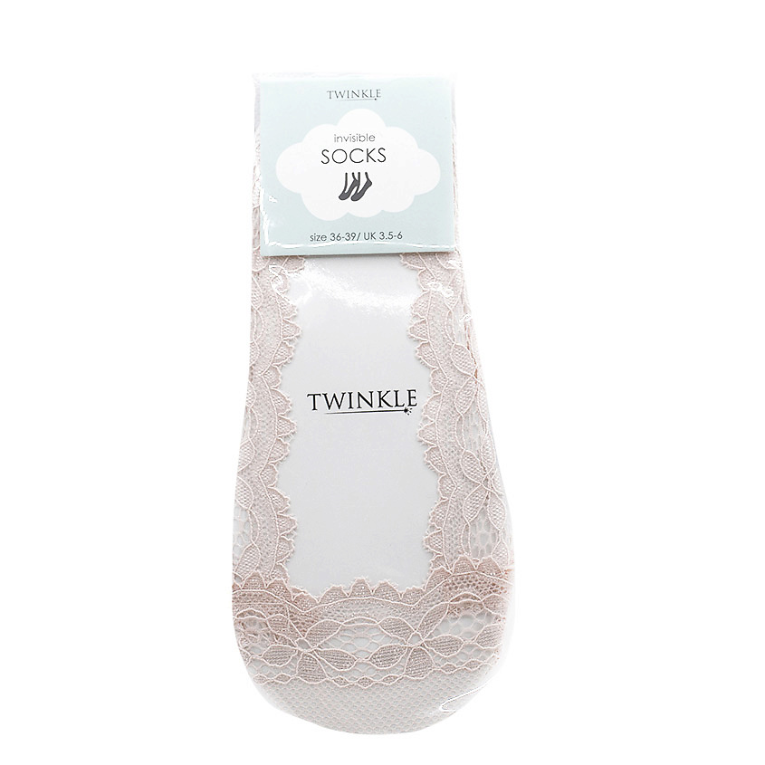 Изображение товара TWINKLE Кружевные следки розовые, форма 6, размер 36-39