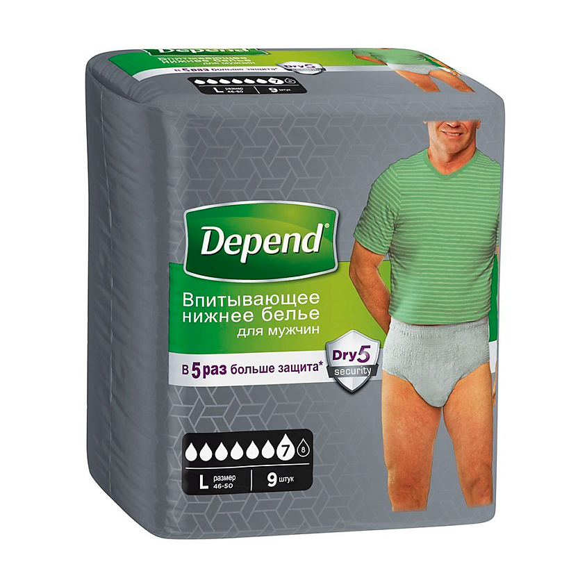 Изображение товара DEPEND Впитывающее белье L/XL, 9 шт.