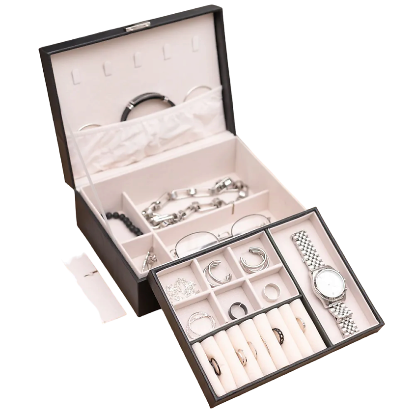 Изображение товара CLOX Шкатулка для хранения украшений, JH9304-BK, Черный