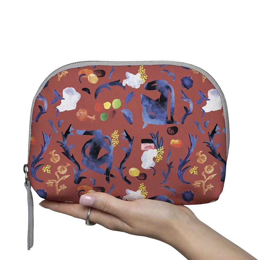 Изображение товара Женская кожаная косметичка Махаон красная с вместительным отделением