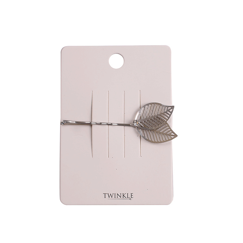 Изображение товара TWINKLE Silver Leaf Заколка для волос женская стильная и нежная